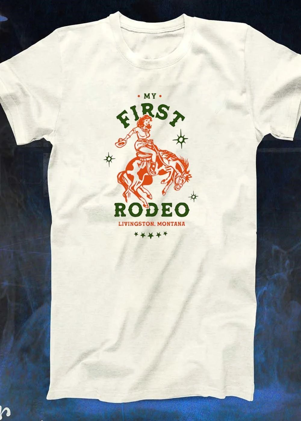 Livingston Montana My First Rodeo Cowgirl Riding Horse shirt