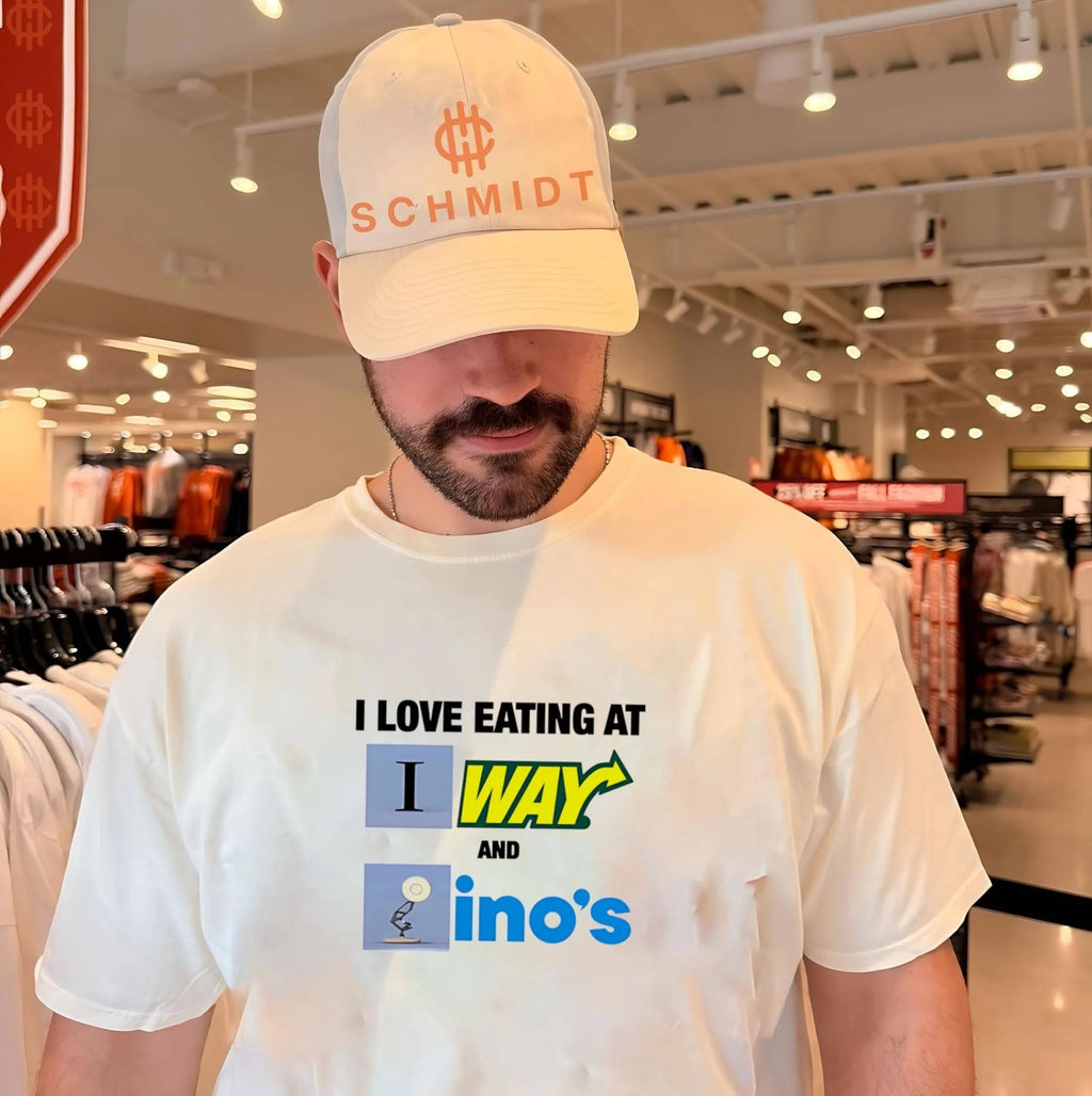 I Love Eating At Subway And Dominos logo shirt