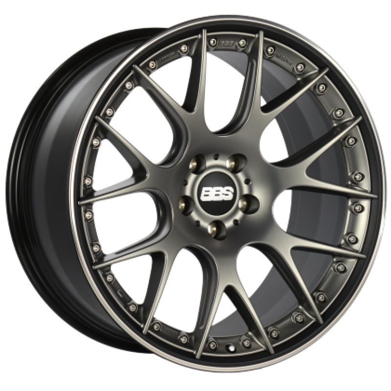 BBS CH-RII 22×9.5 5×112 ET30 Satin Platinum Center Black Lip SS Rim Prot Wheel