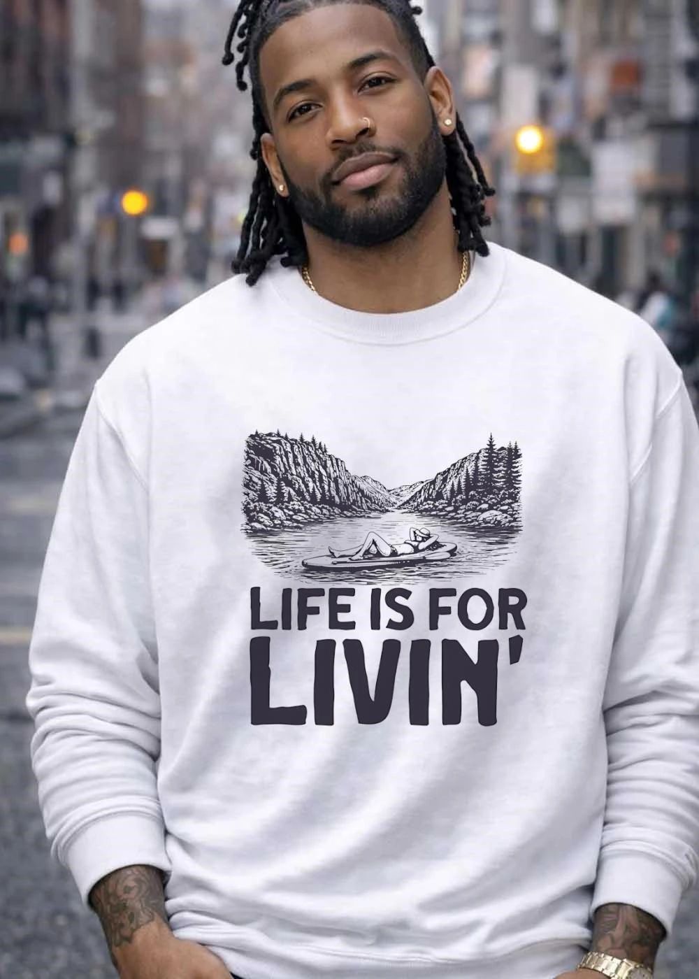 Nature Enthusiast Resting on Paddle Board Life is for Livin shirt