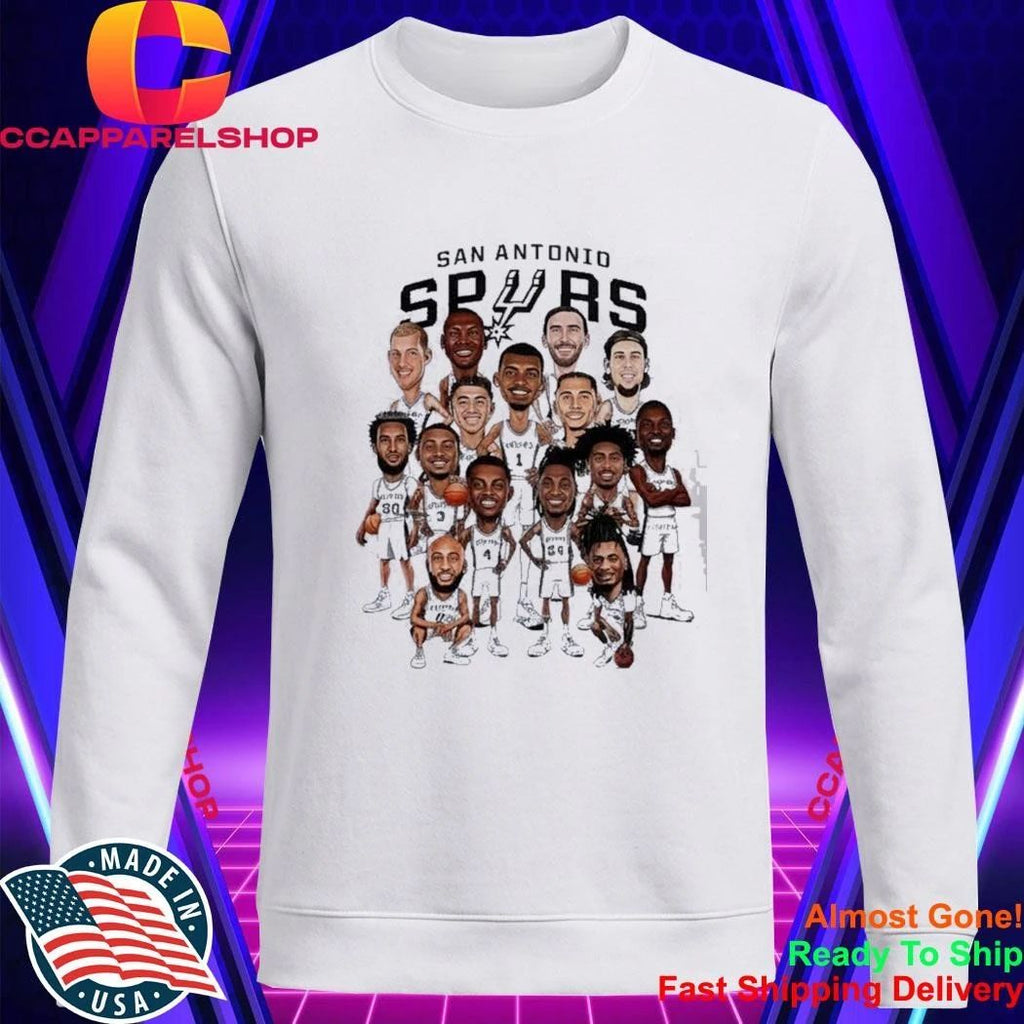 San Antonio Spurs 2024 Roster Caricature Players Shirt