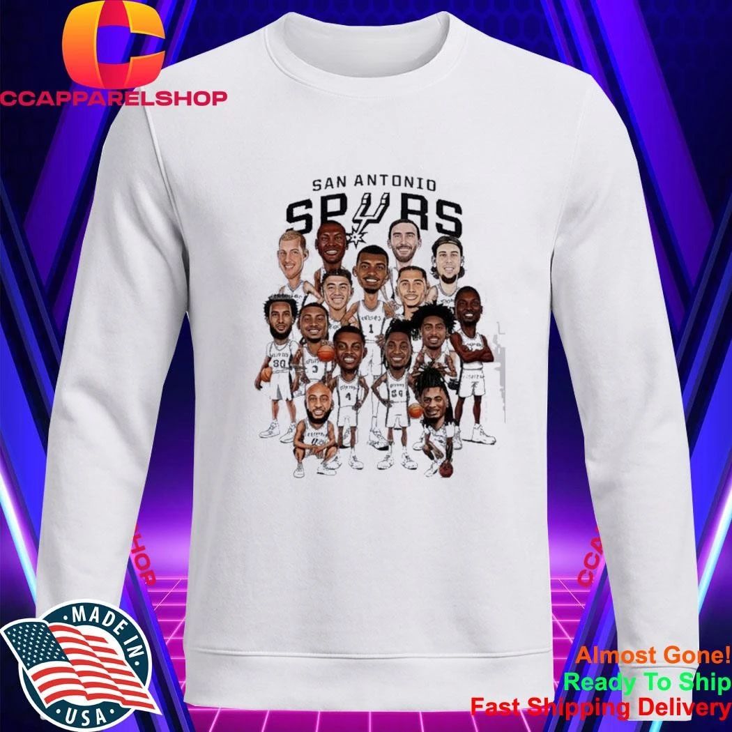 San Antonio Spurs 2024 Roster Caricature Players Shirt