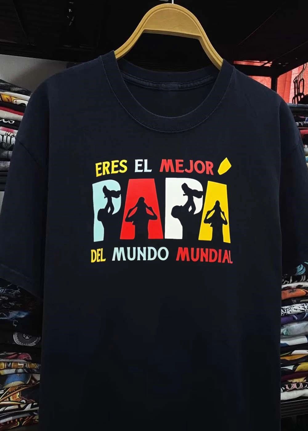 Eres El Mejor Papa Del Mundo Mundial Colorful Silhouettes Shirt