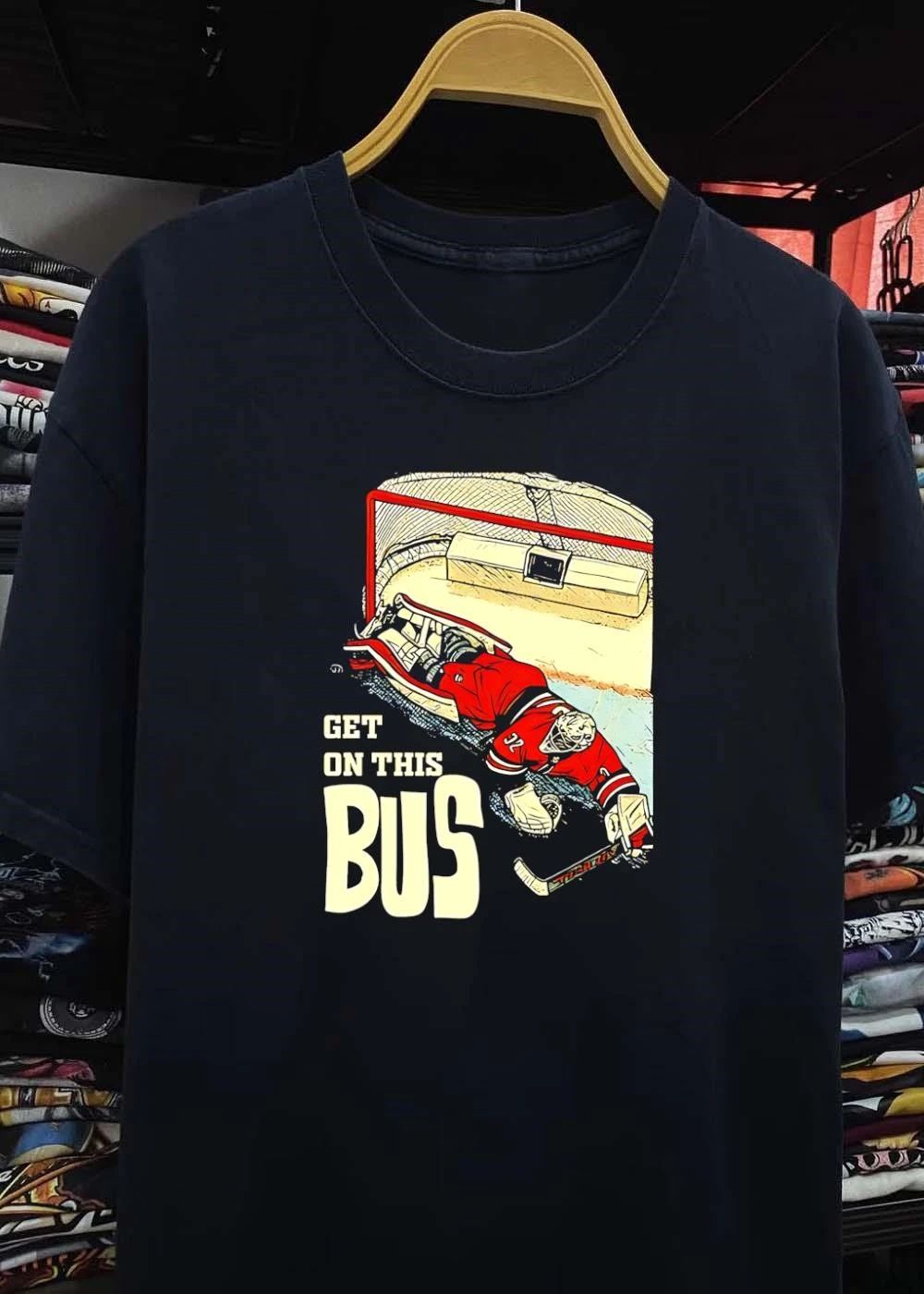 Hockey Goalie Save Get on This Bus Carolina Hurricanes T-Shirt