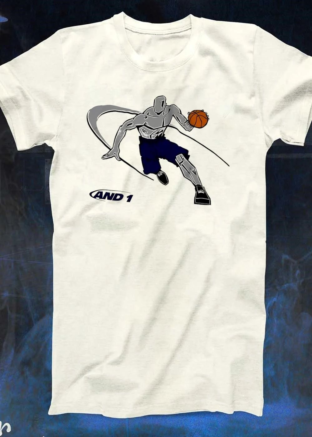 AND 1 Basketball Player Dribbling Gray Short Sleeve shirt
