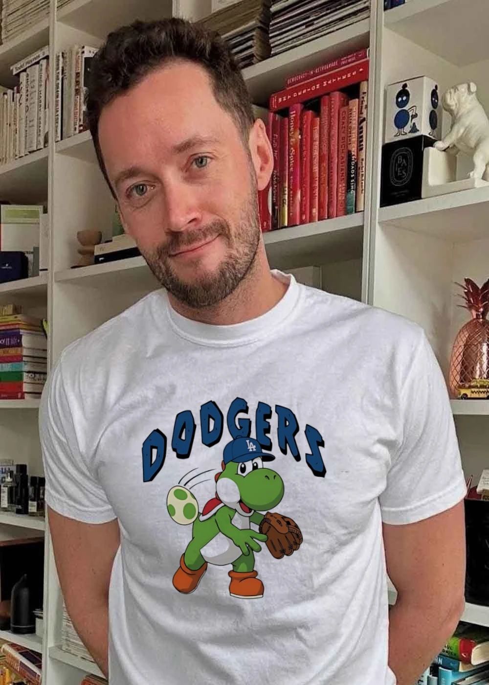 Secret Club Los Angeles California Yoshi Throwing Egg Dodgers LA T-Shirt