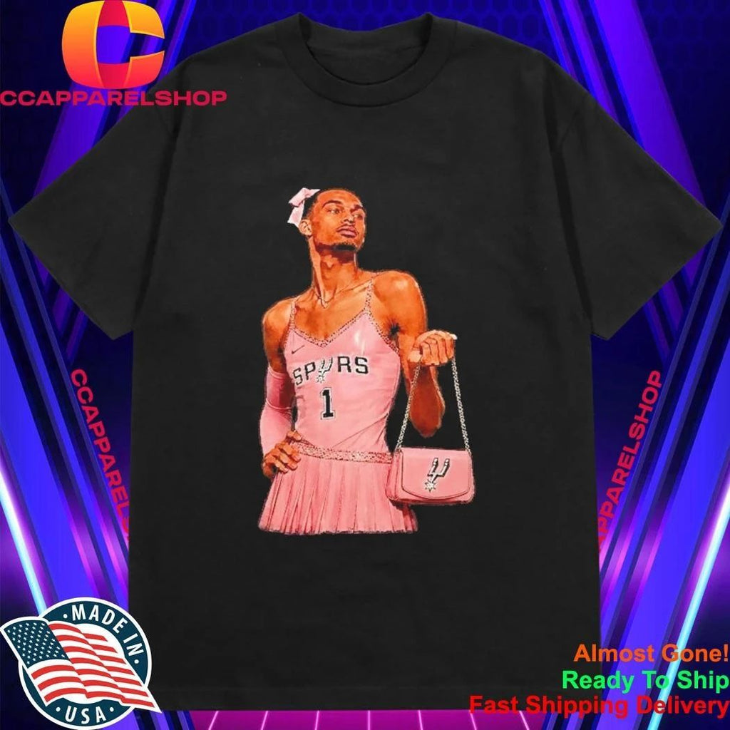 Victor Wembanyama San Antonio Spurs Pink Dress Black Shirt