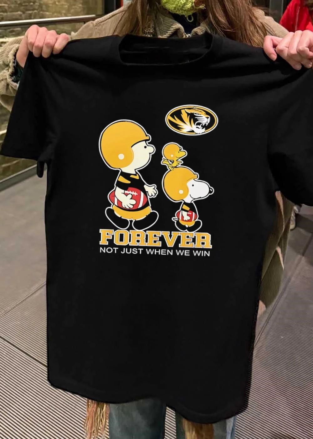 Peanuts Characters Playing Football Forever Not Just When We Win Mizzou T-Shirt