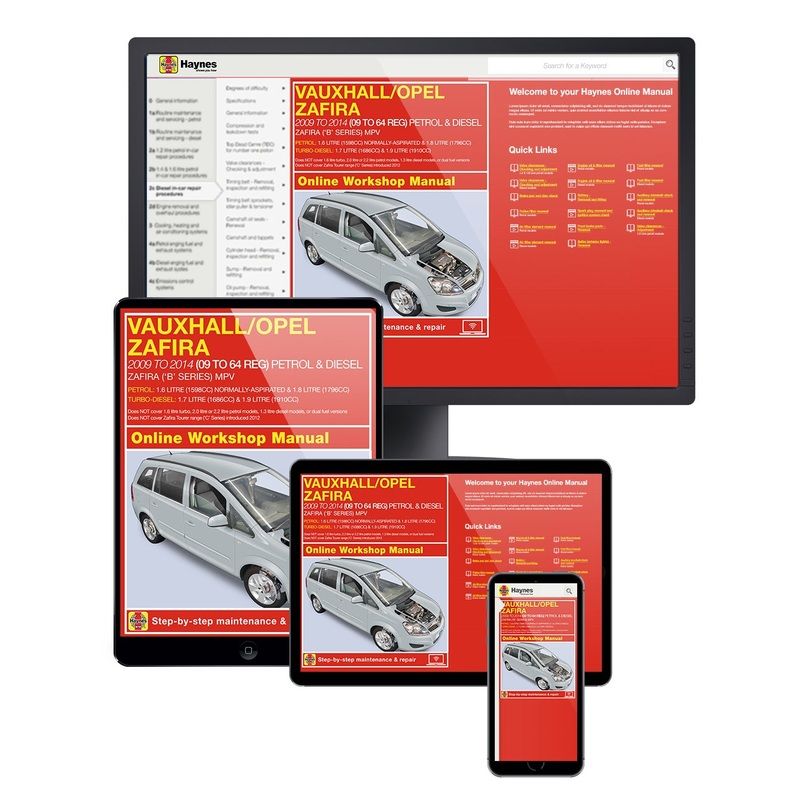 Vauxhall/Opel Zafira (Mar 09-14) 09 to 64 Haynes Repair Manual