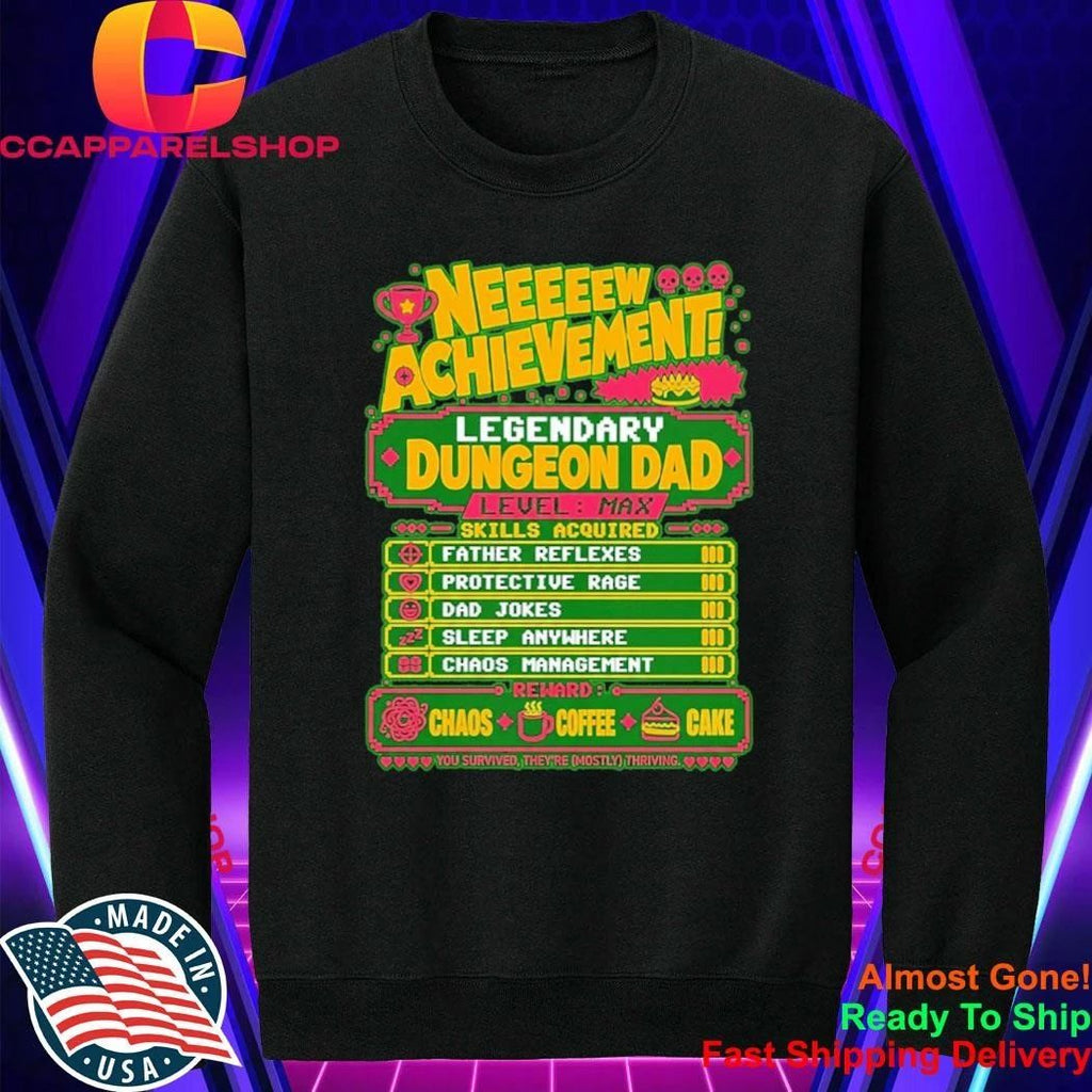 Legendary Dungeon Dad New Achievement Fathers Day Shirt