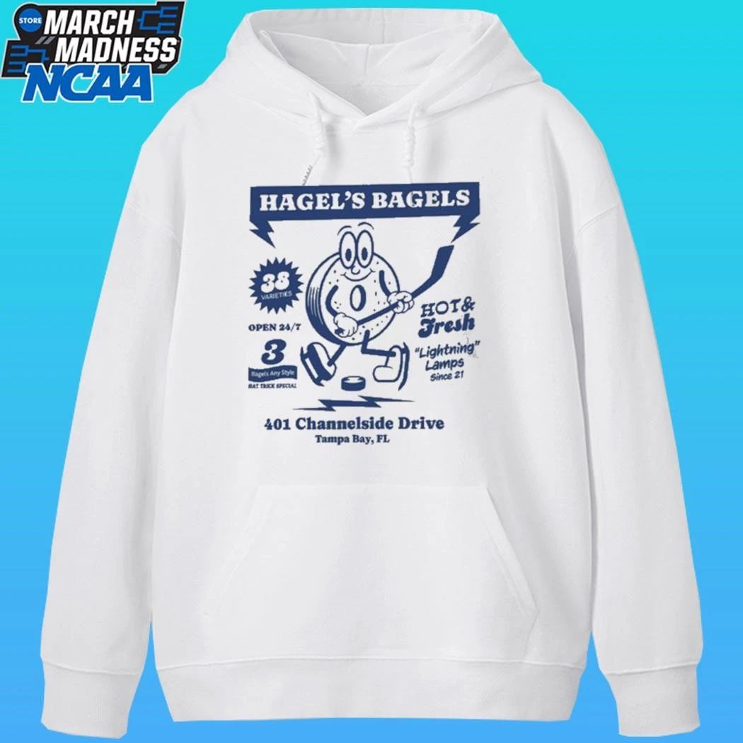 Hagel’s Bagels Hot Fresh 401 Channelside Drive Tampa Bay Lighting Shirt