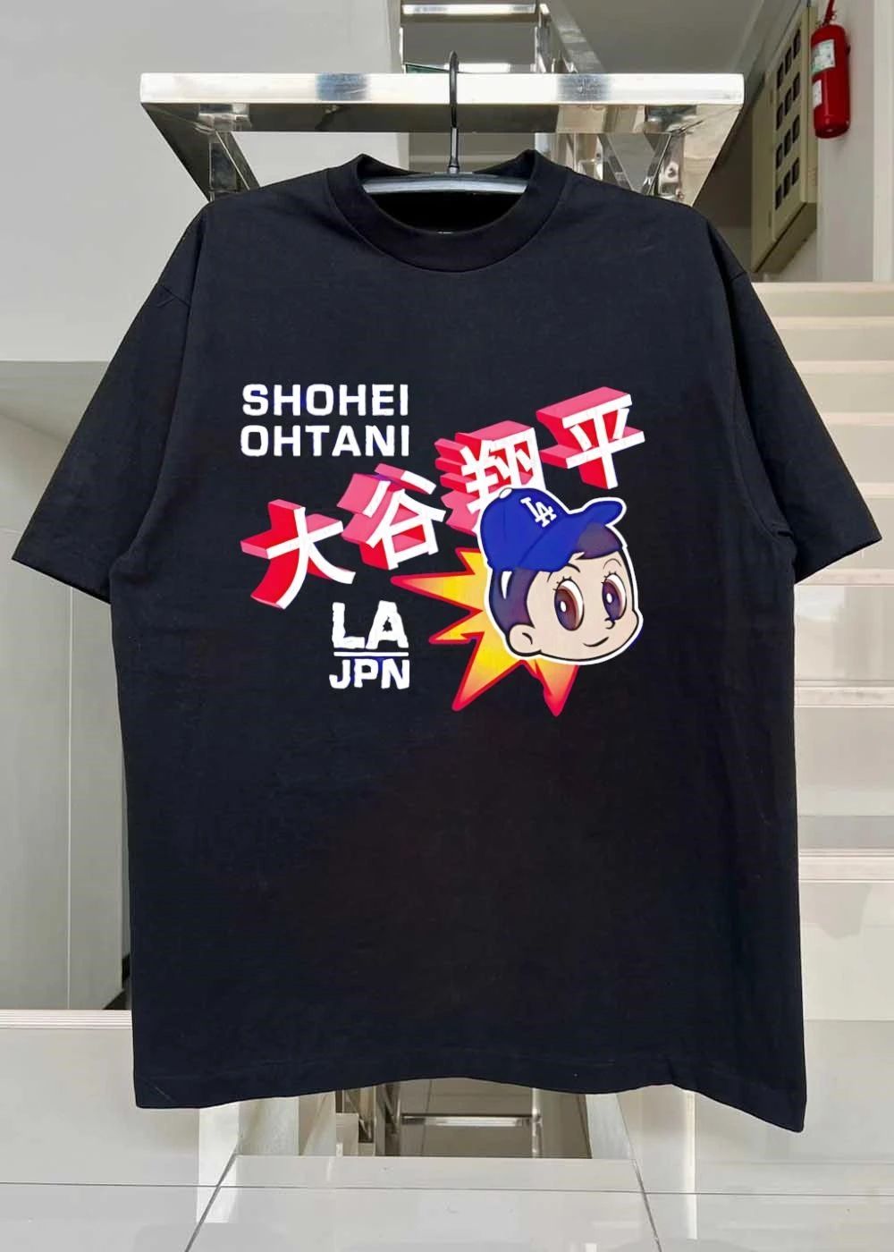 MLB Players Shohei Ohtani Mascot Cartoon Los Angeles Dodgers LA JPN T-Shirt