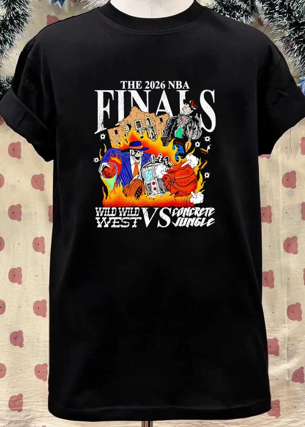 The 2026 NBA Finals Wild Wild West vs Concrete Jungle Skeleton Basketball Shirt