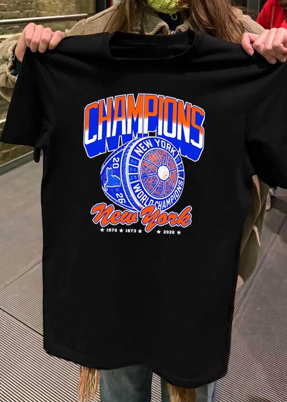 Champions Celebrate New York World Champions 1970 1973 2026 Knicks T-Shirt