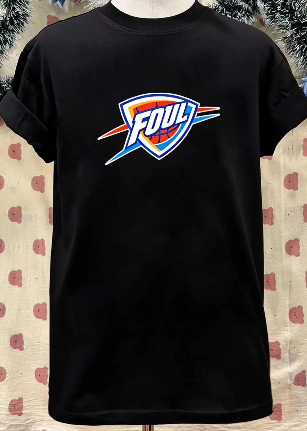 Oklahoma City Thunder NBA Basketball team fan apparel Foul logo sport shirt