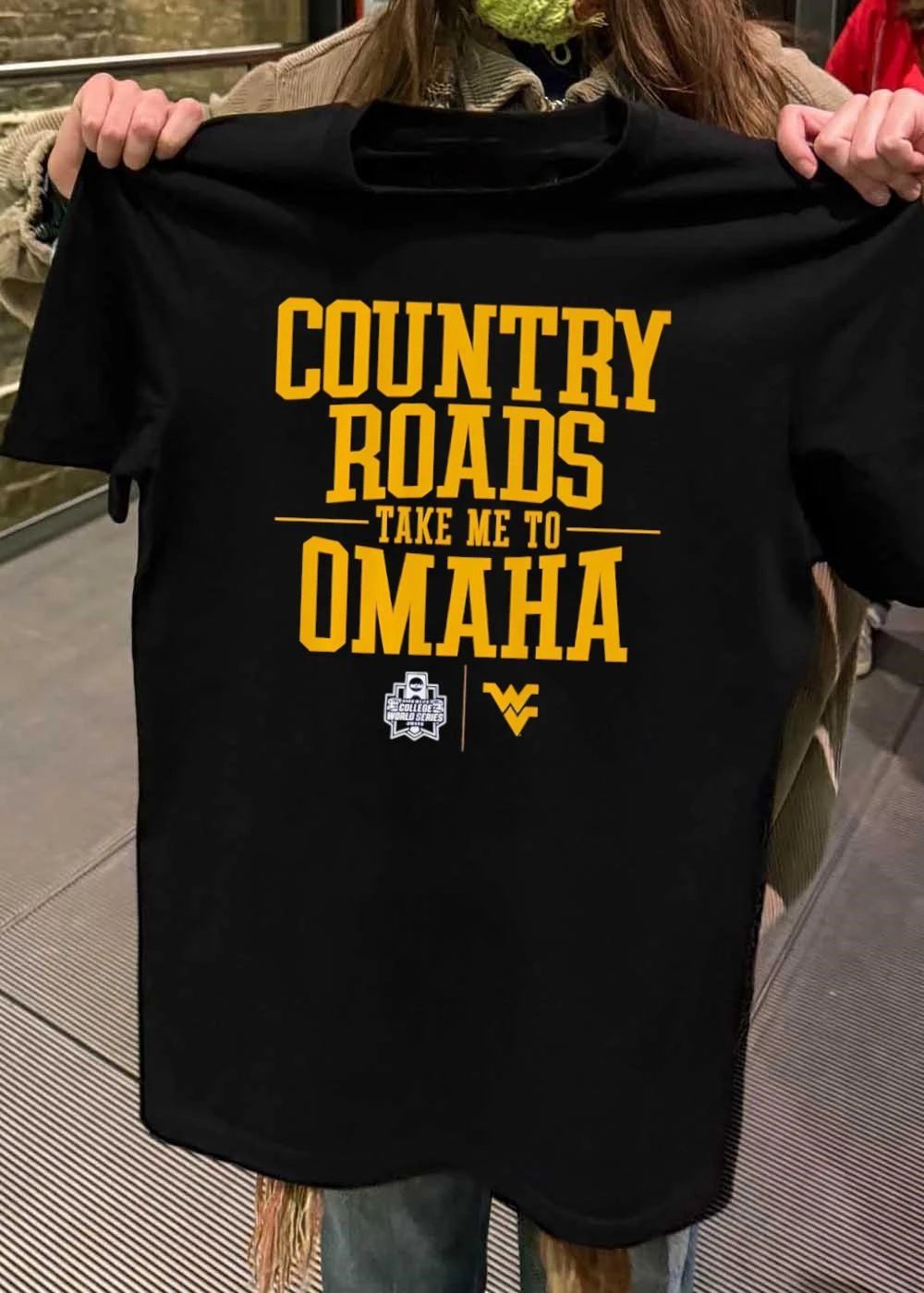 WVU Apparel Country Roads Take Me to Omaha West Virginia University T-Shirt