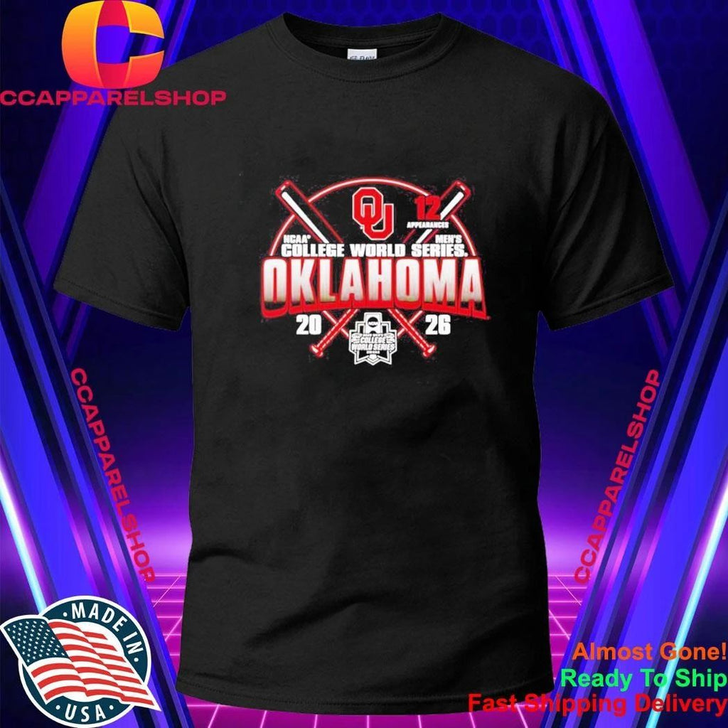 Oklahoma Sooners crossed bats 12 appearances NCAA Mens College World Series 2026 Shirt