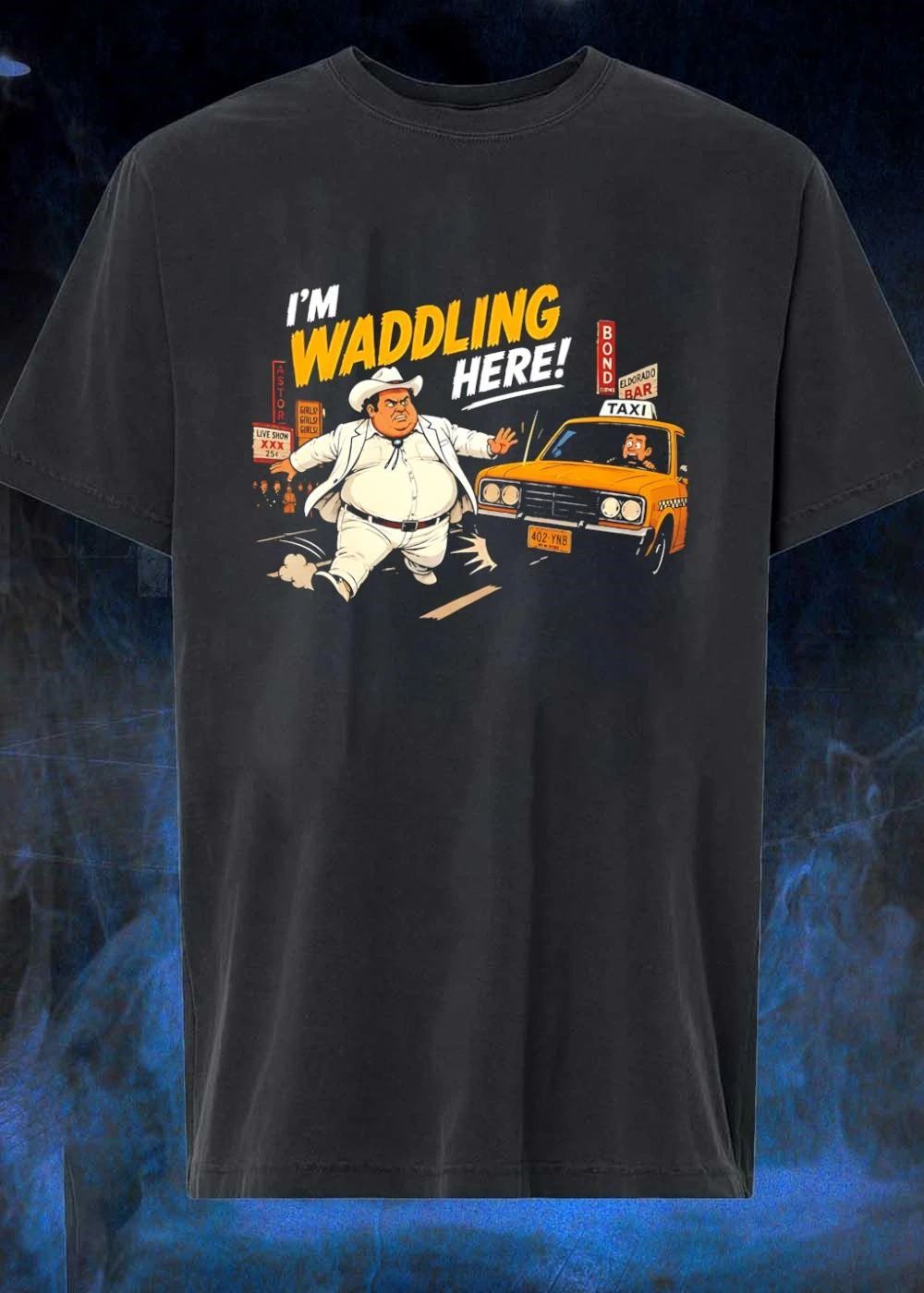 I’m Waddling Here Cowboy Taxi NYC Street Cartoon shirt
