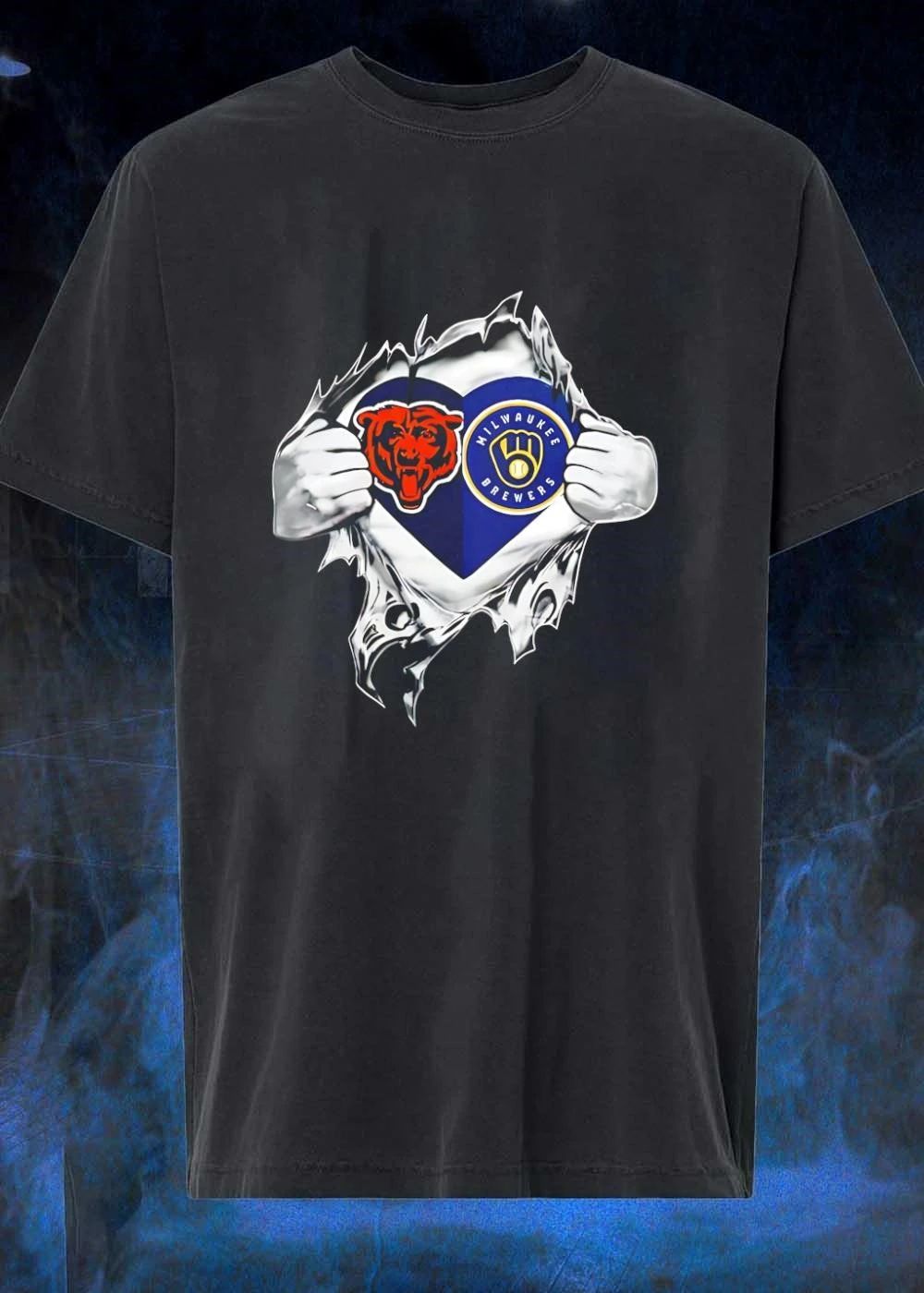 Rip Chest Bears Milwaukee Brewers T-Shirt