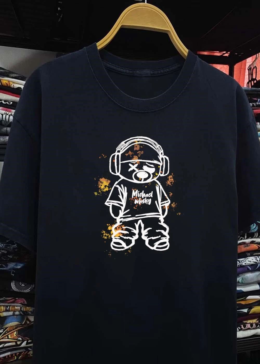 Exclusive Apparel Headphones Bear Michael Whsky T-Shirt