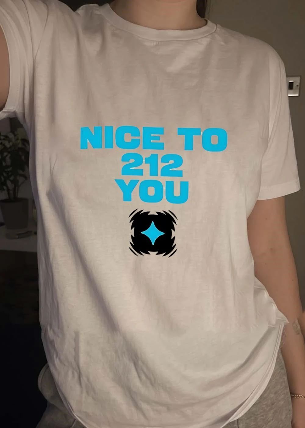 New York City Apparel Nice to 212 You White shirt
