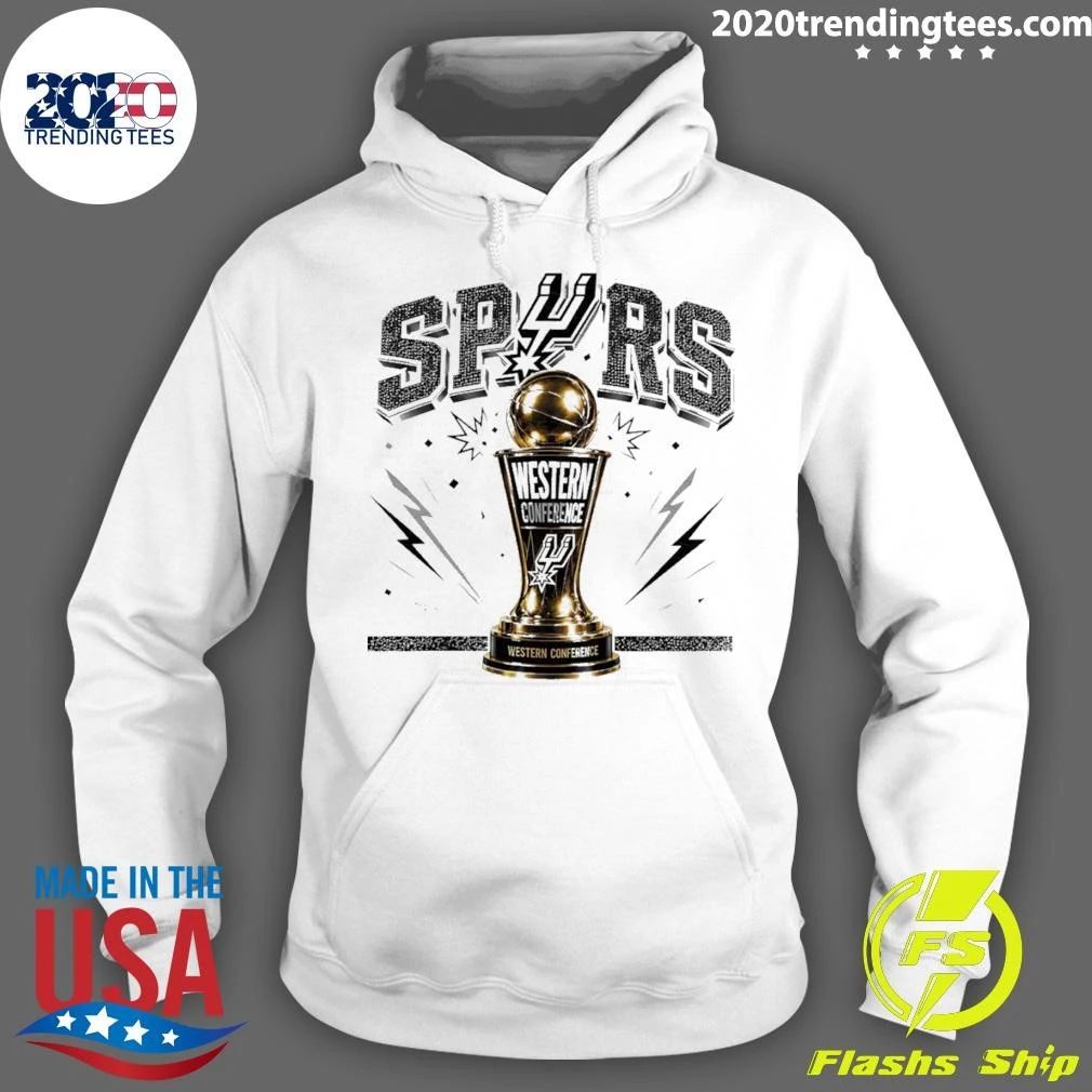 Antonio Spurs Western Conference Trophy Basketball Gold Logo Team Apparel Shirt