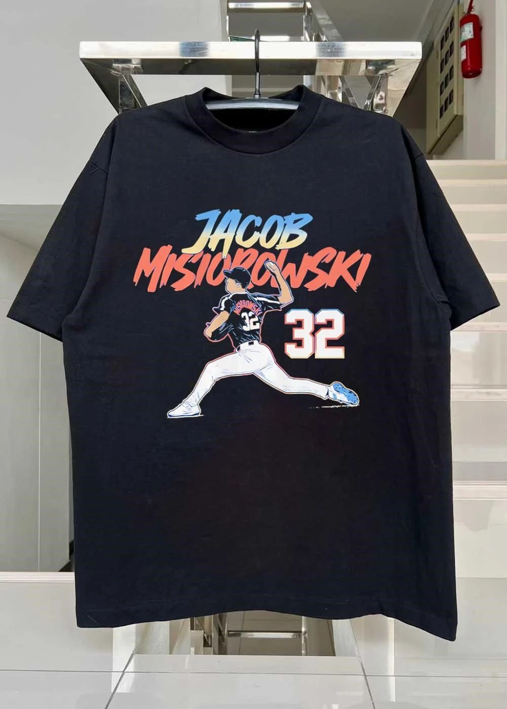 MLB Players Jacob Misiorowski Pitching 32 Milwaukee Brewers T-Shirt