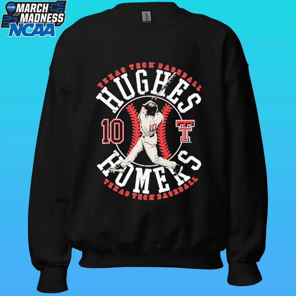 Hughes Homers 10 Texas Tech Red Raiders Baseball Shirt