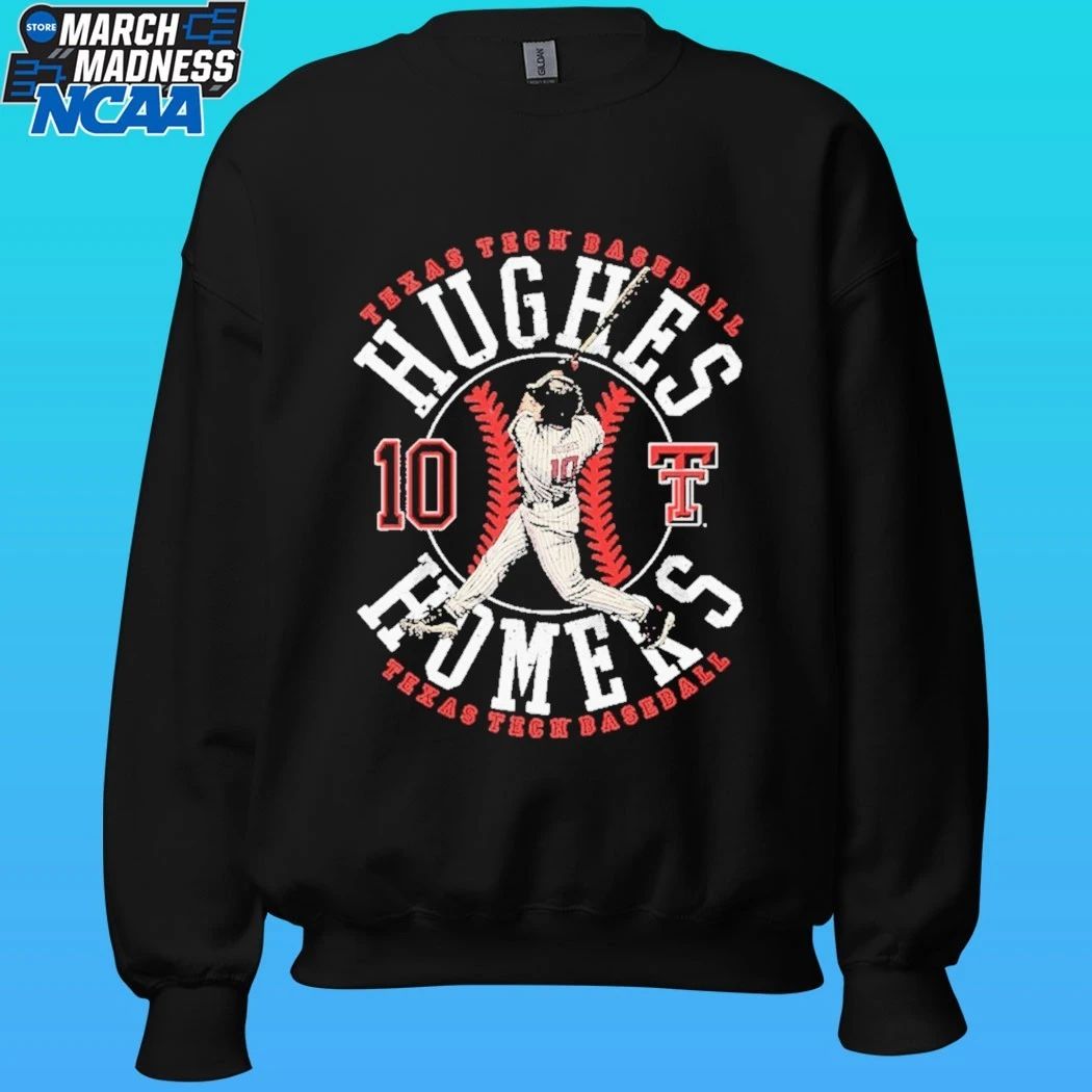 Hughes Homers 10 Texas Tech Red Raiders Baseball Shirt