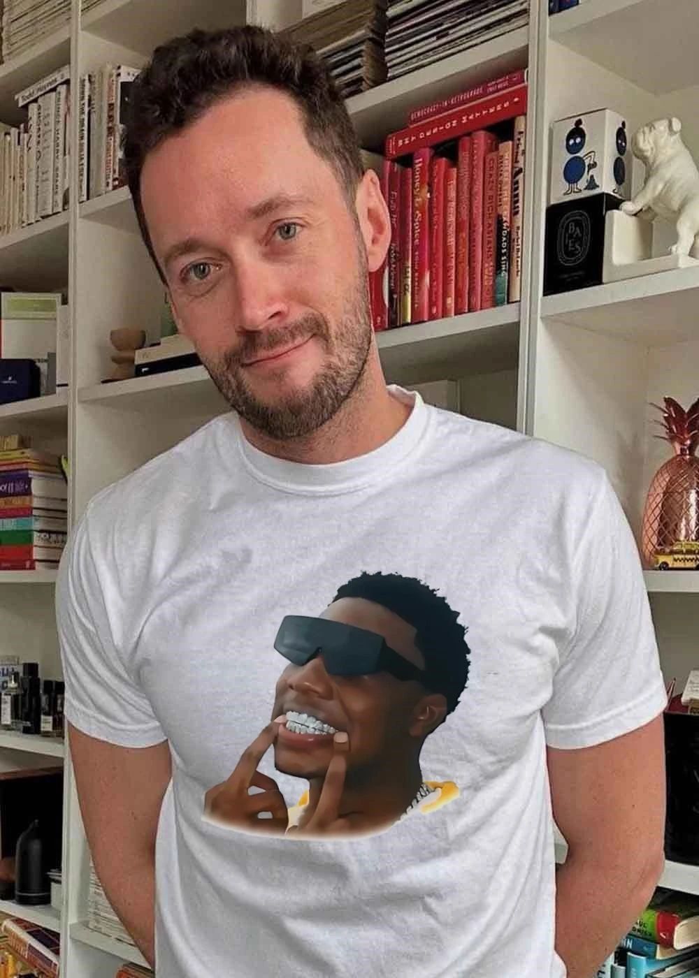 Retro Style Fashion Subject Pointing at Iced Teeth T-Shirt