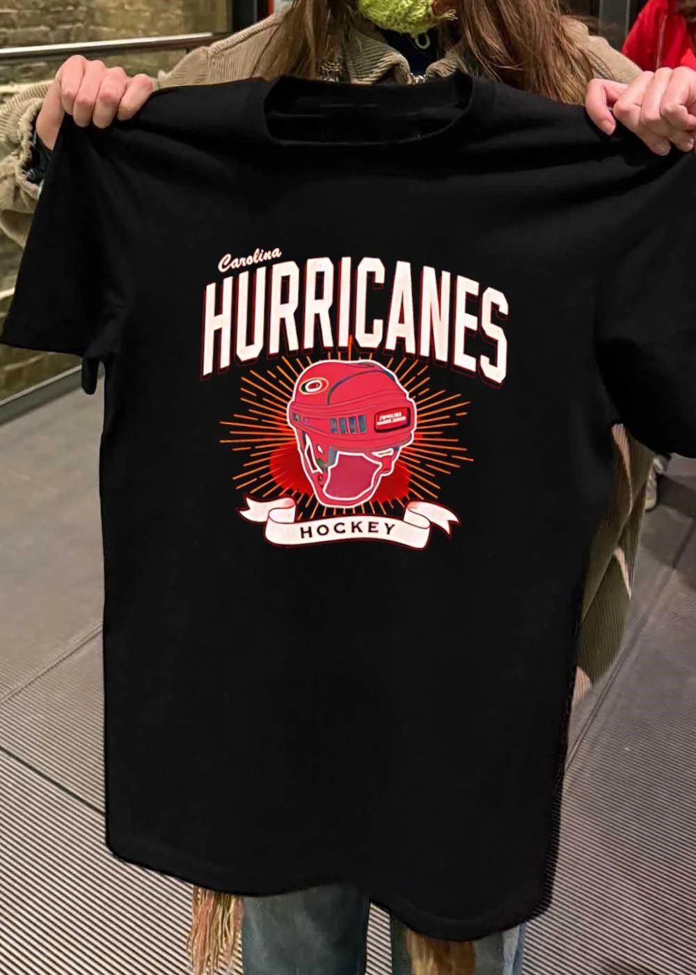 Carolina Hurricanes Hockey Red Helmet Racer shirt