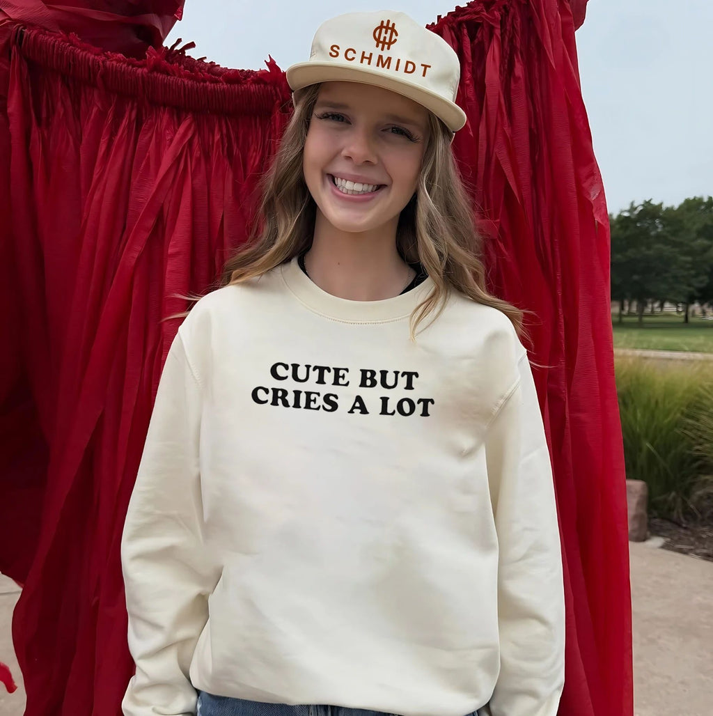 Cute but Cries a Lot funny quote sarcastic shirt