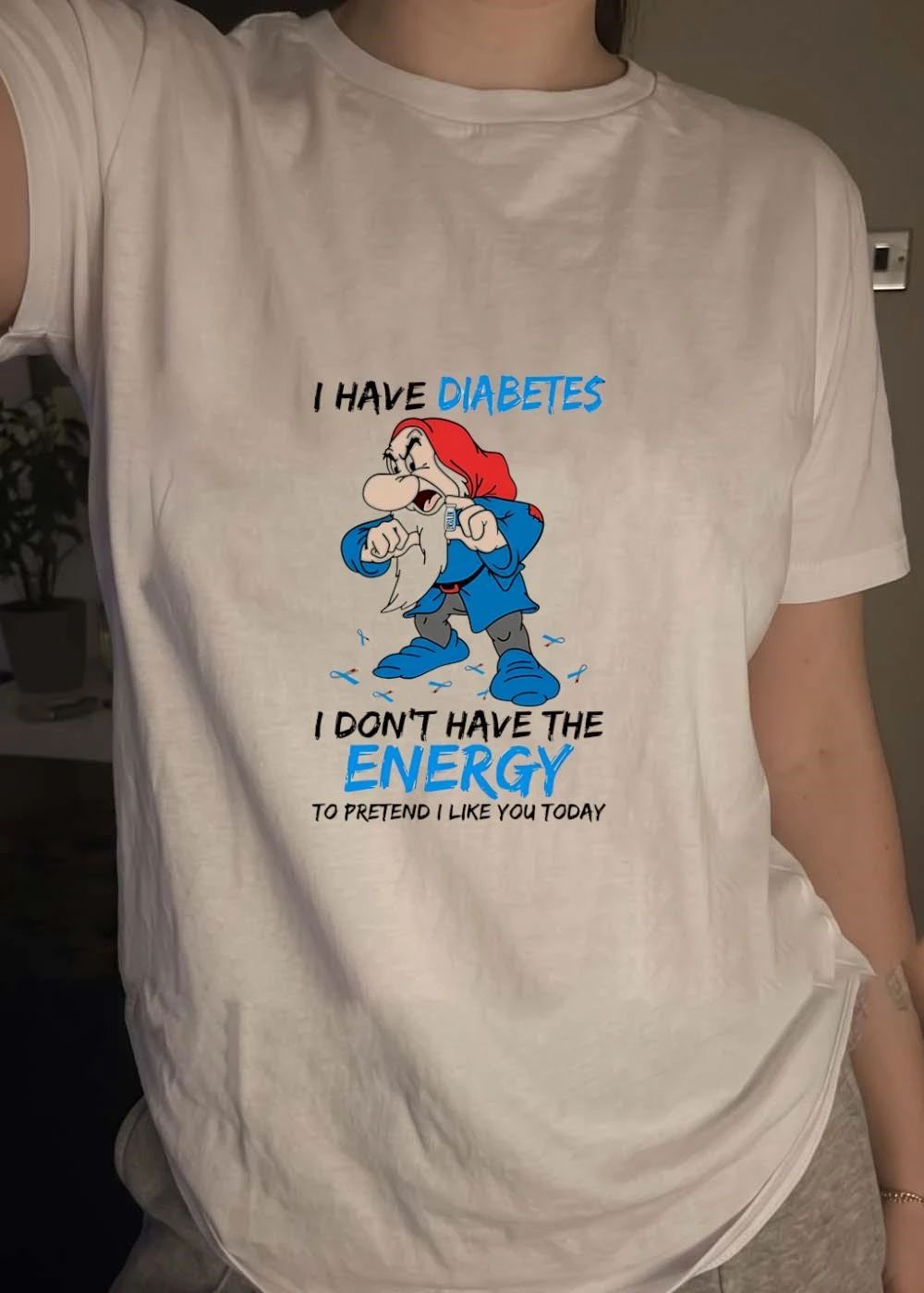Grumpy Snow White and the Seven Dwarfs I have Diabetes I don’t have the energy to shirt