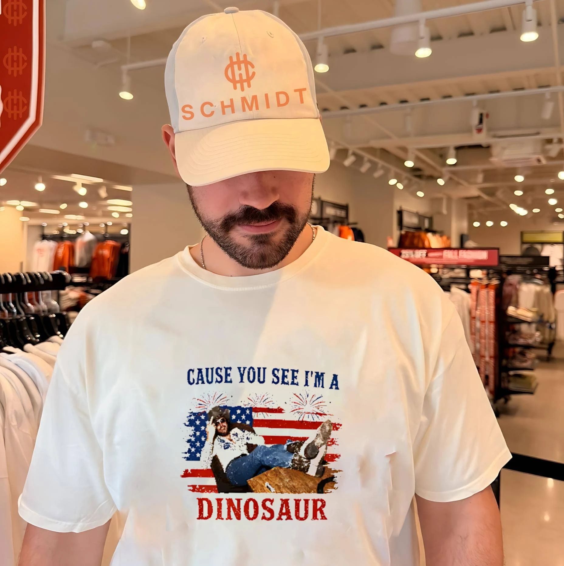 Cause You See I’m A Dinosaur Hank Williams Jr Funny Country Music Western Patriotic 4th of July Cowboy shirt