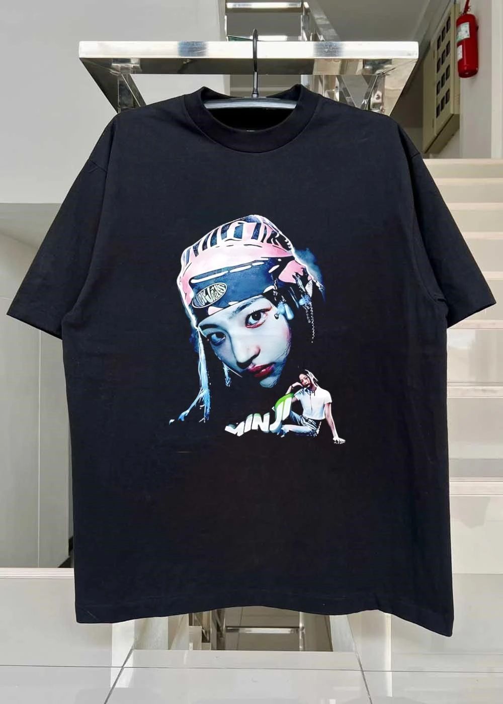 Minji Newjeans Portrait Printed Graphic shirt