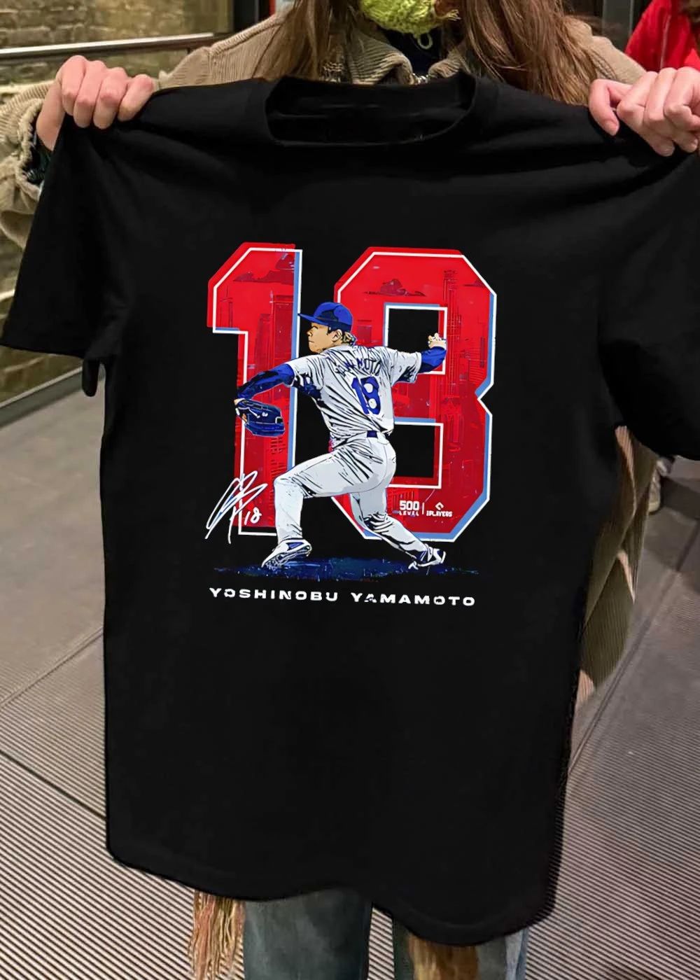 Yoshinobu Yamamoto 18 Los Angeles Dodgers Japanese signature shirt