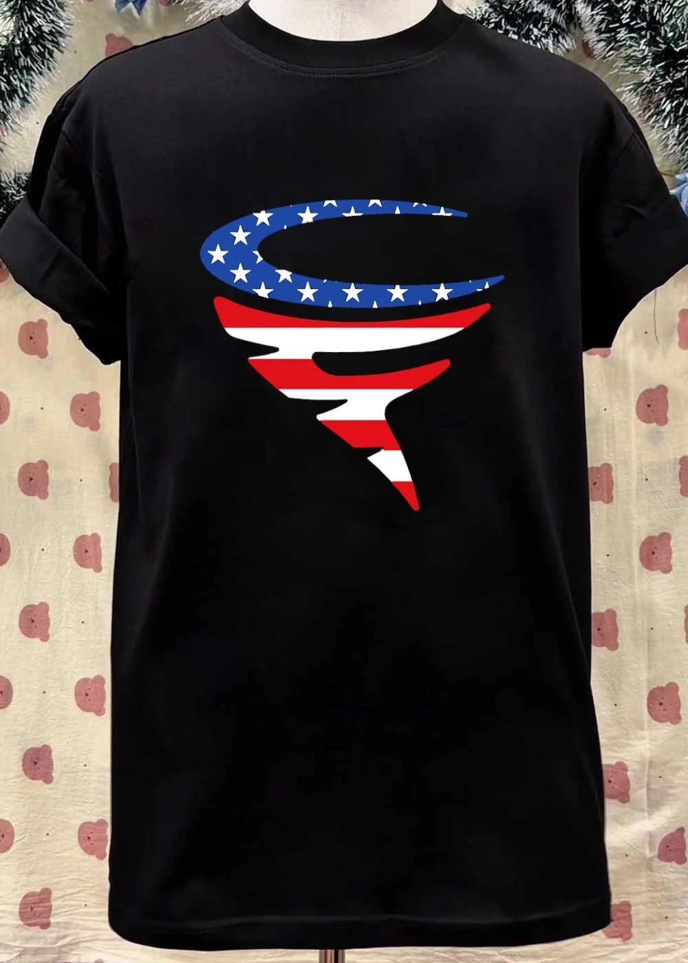 Abstract American Flag Stars Stripes Logo Shirt