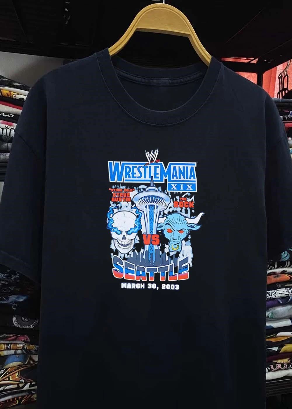 WrestleMania XIX Steve Austin vs The Rock Seattle March 30 2003 T-Shirt