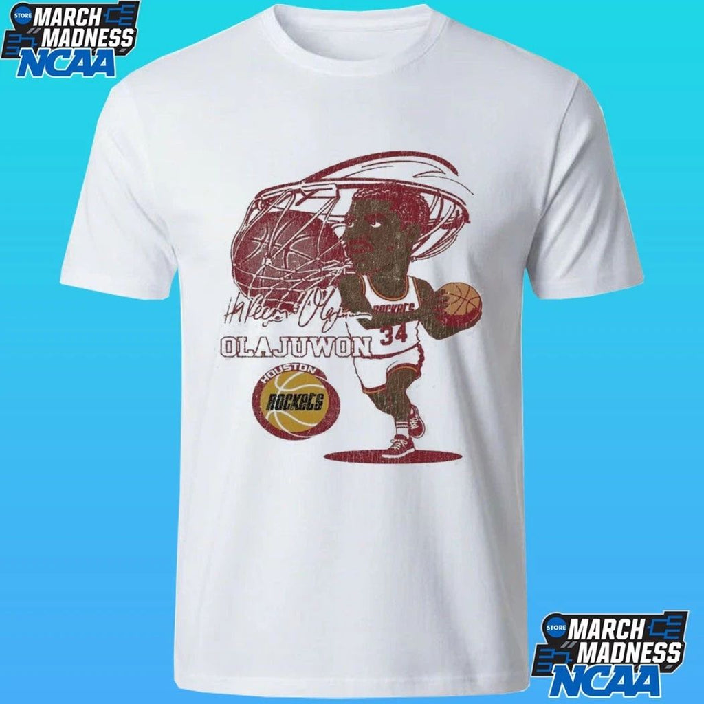 Houston Rockets Hardwood Classics Hakeem Olajuwon Caricature Shirt