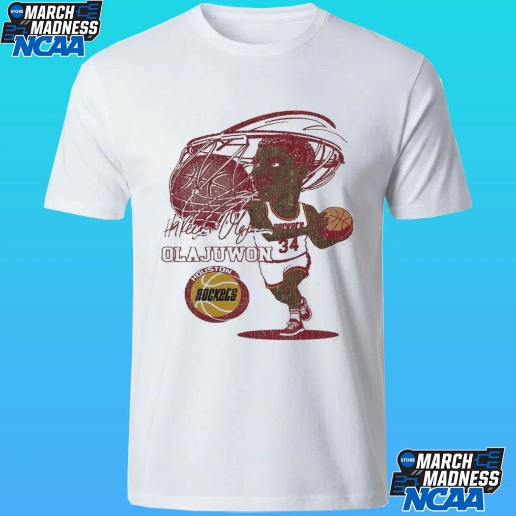 Houston Rockets Hardwood Classics Hakeem Olajuwon Caricature Shirt