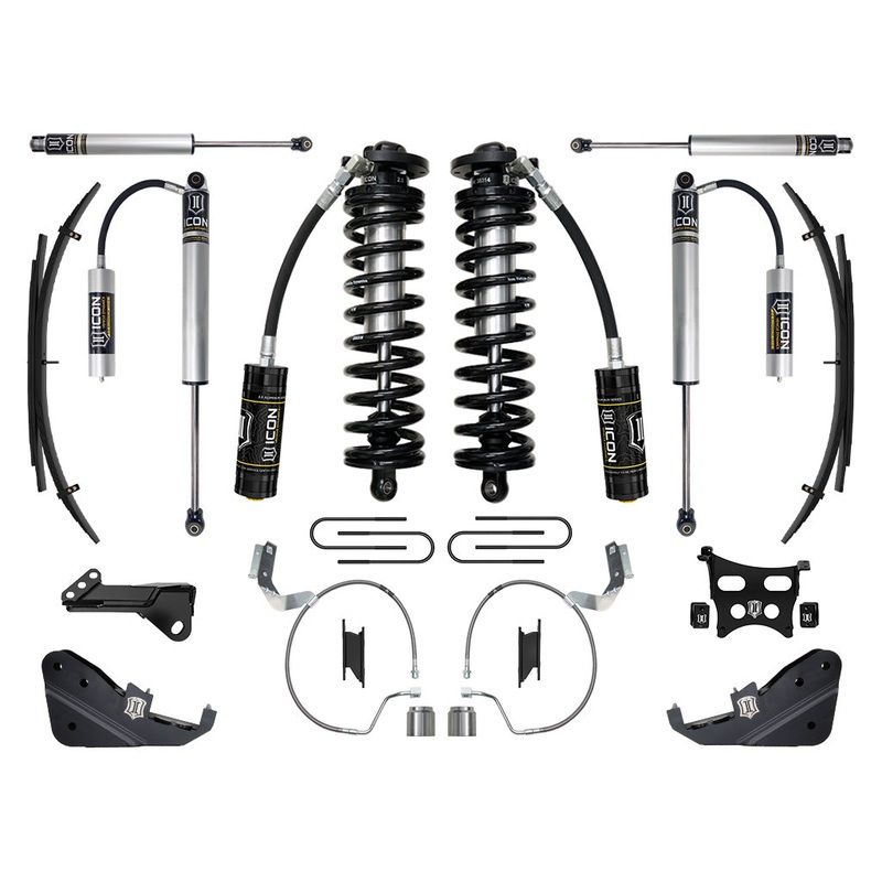 Icon 4-5.5″ Stage 2 Coilover Conversion System w/Expansion Packs Kit for 2023-2026 Ford F350 Super Duty 4WD Gas Std Cab Pickup