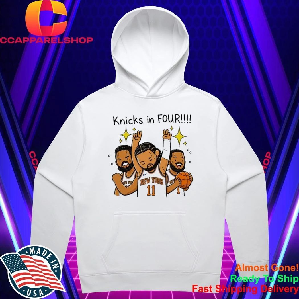 Jalen Brunson Knicks in Four Cartoon Basketball Finals 2026 Shirt