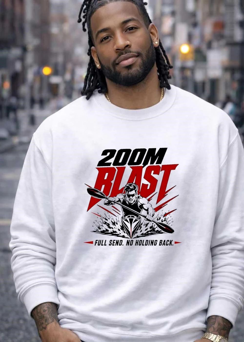 200M Blast Kayak Paddler Full Send No Holding Back 2026 Sprint Race Shirt