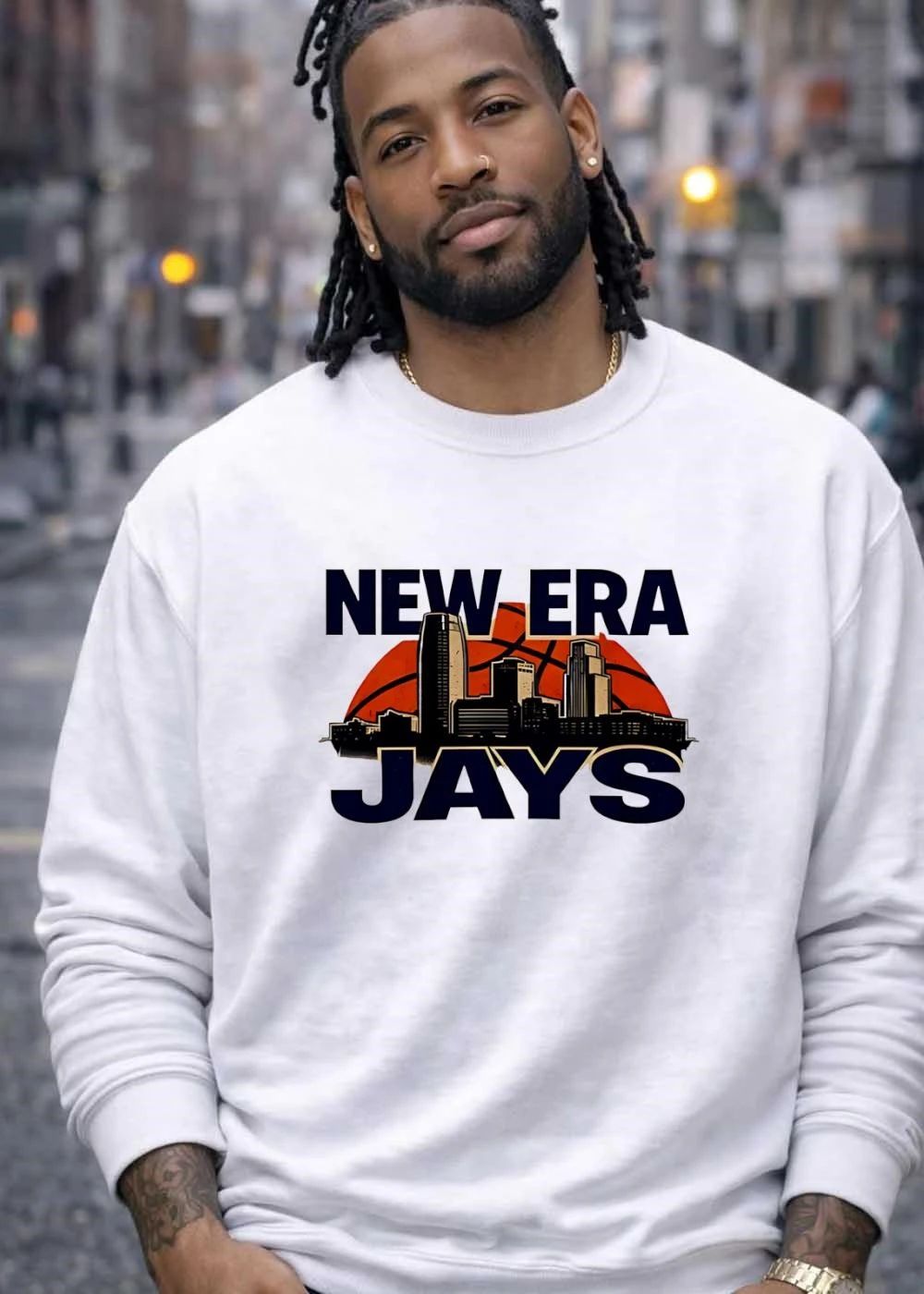 New Era Jays City Skyline Basketball T-Shirt