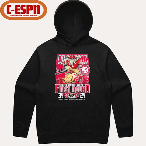 Alabama Beat Oklahoma Mascot CFP First Round 34-24 Score Shirt