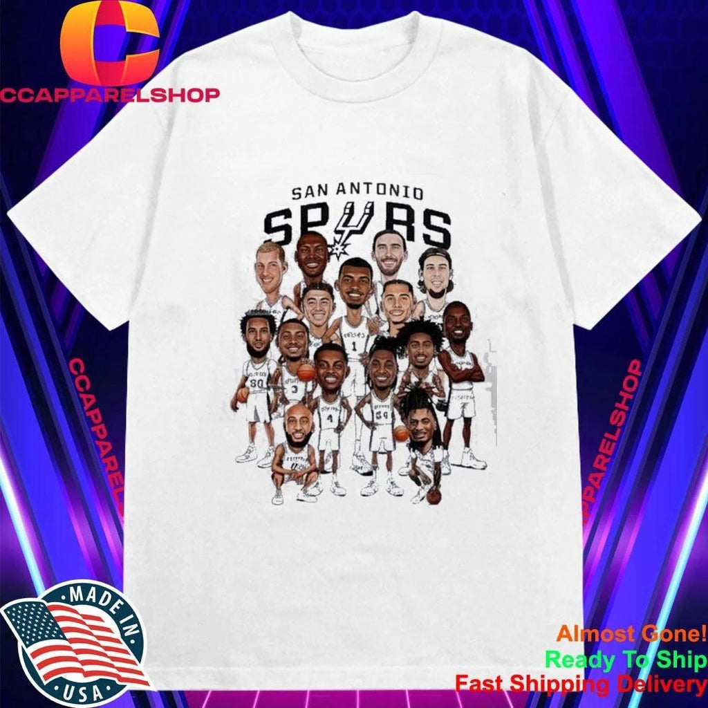 San Antonio Spurs 2024 Roster Caricature Players Shirt