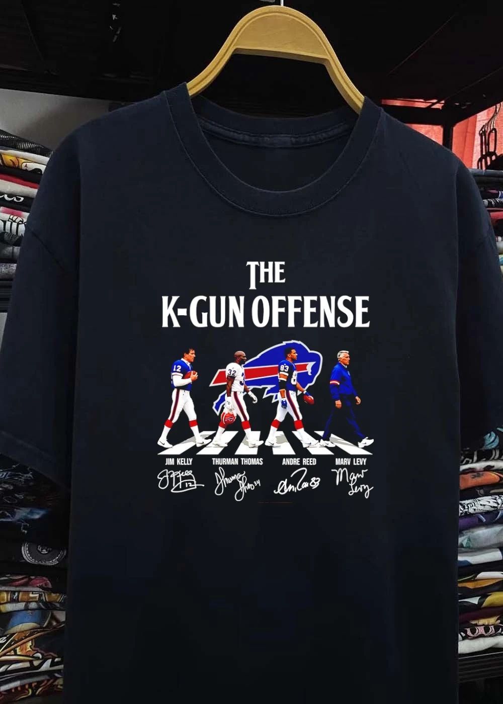 Jim Kelly Thurman Thomas Andre Reed Marv Levy The K-Gun Offense shirt