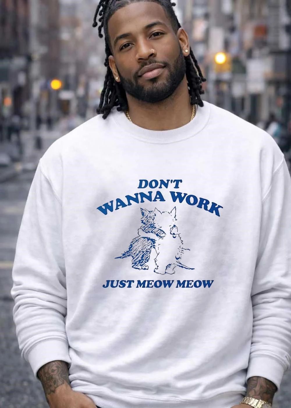 Dont Wanna Work Just Meow Meow Cats Hugging shirt