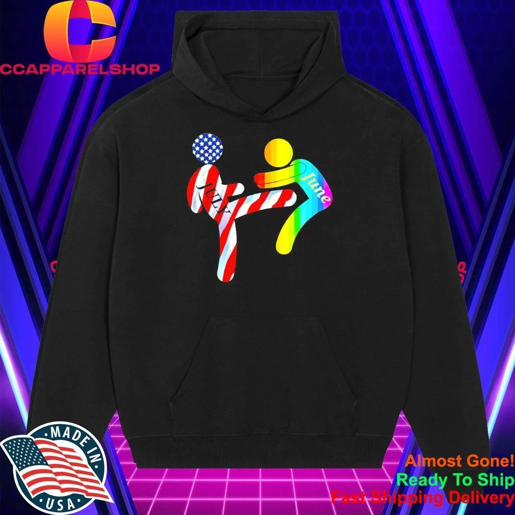 July Independence Kick June Pride Month Shirt