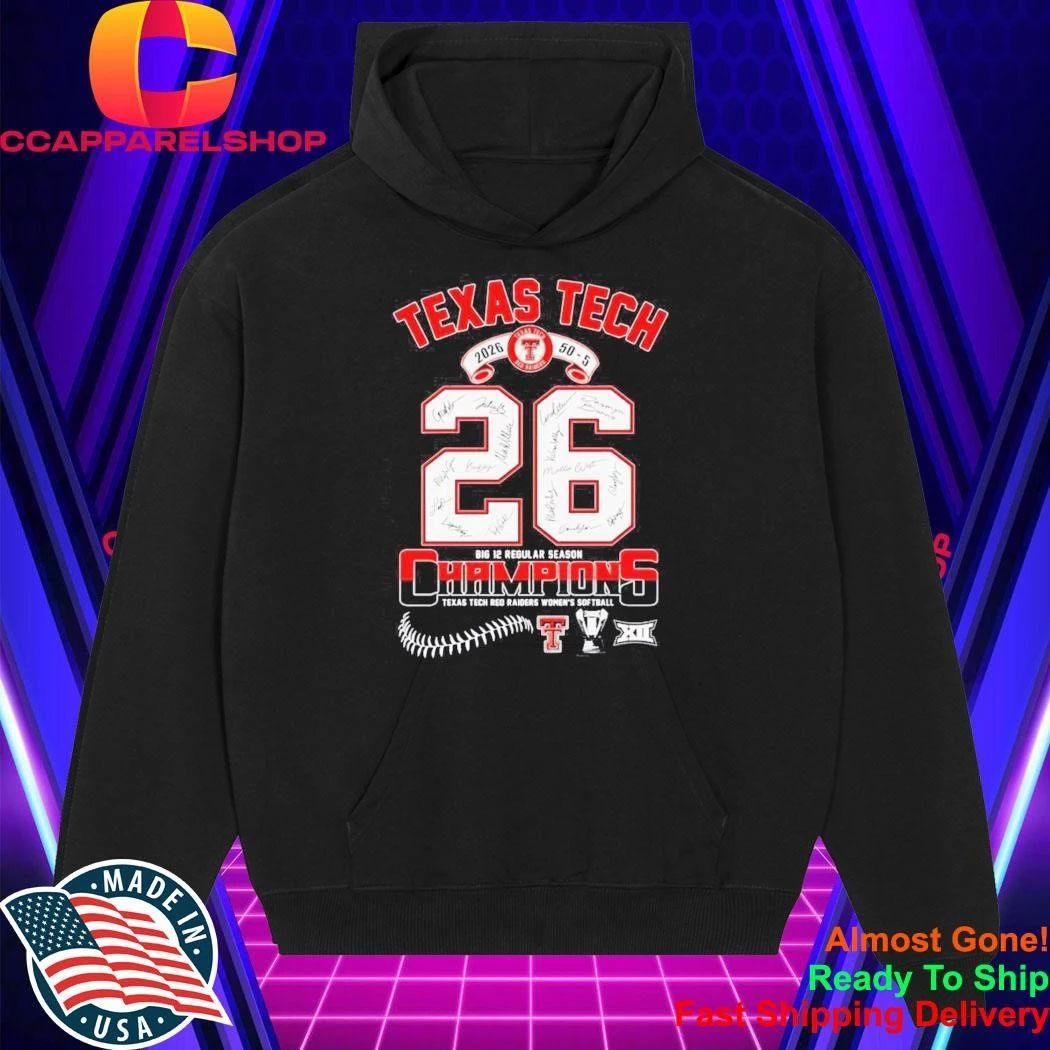 Texas Tech Red Raiders 2026 Big 12 Regular Season Champions Softball Shirt